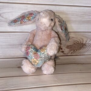 Jellycat Tiny Baby Blossom Blush Bunny With Heart  Retired Very Rare 5” New NWT